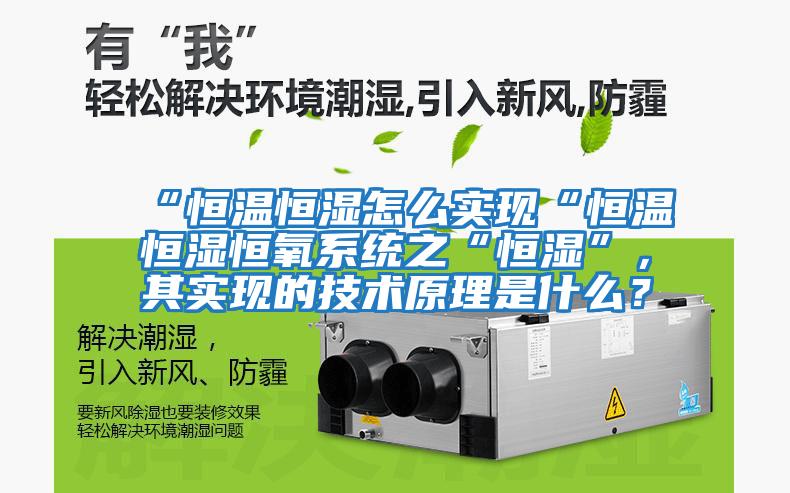 “恒溫恒濕怎么實(shí)現(xiàn)“恒溫恒濕恒氧系統(tǒng)之“恒濕”,其實(shí)現(xiàn)的技術(shù)原理是什么?